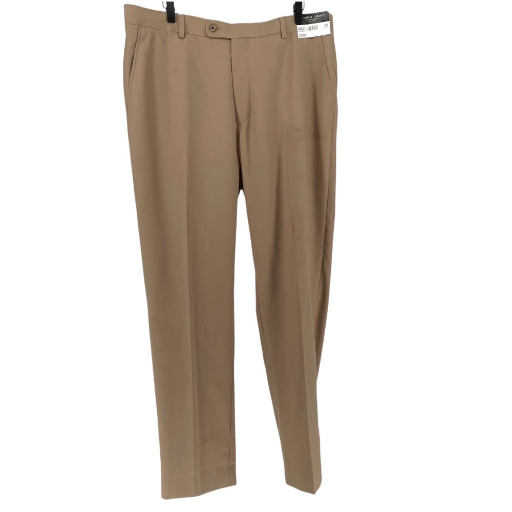 Pronto Uomo Men's Wearhouse tan khaki slim trousers 38 waist 34 length MSRP 90